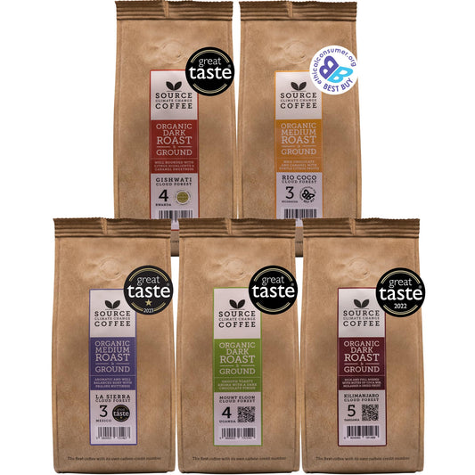 - Organic Ground Coffee | Single Origin | Award-Winning Medium & Dark Roast | Coffee Gift Set -