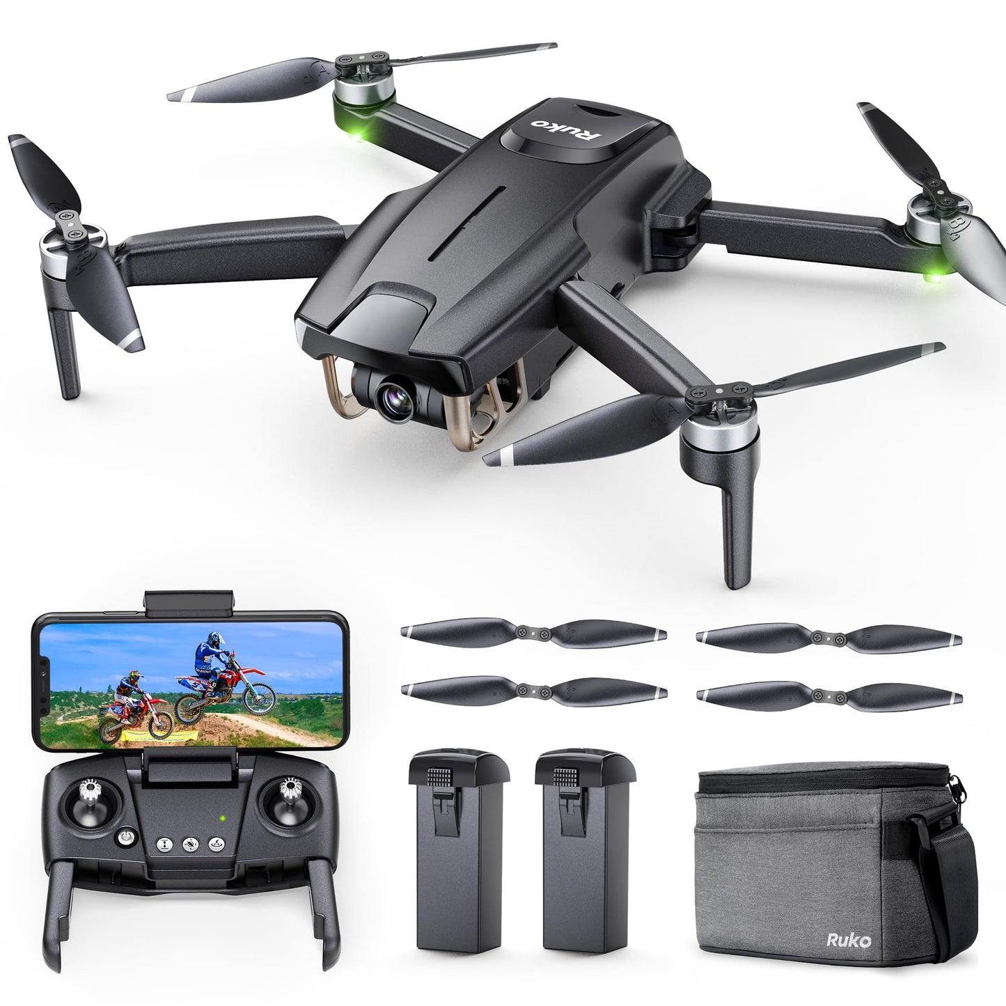 - Ruko F11MINI Drone | Under 250g Drone with Camera | 2 Batteries | 60 Min Flight Time -
