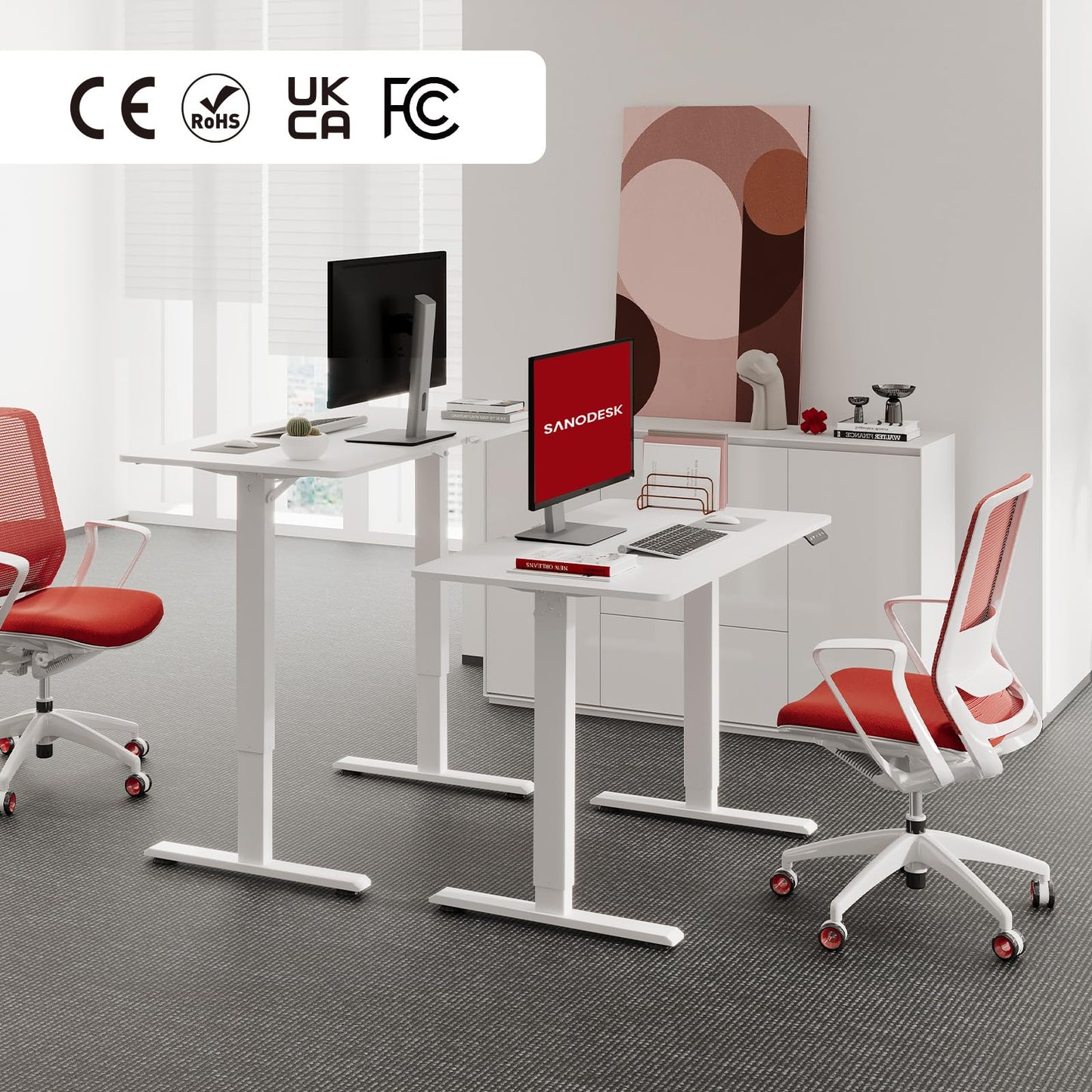 - SANODESK QS+110 * 60 | Electric Standing Desk | ONE PIECE | Height Adjustable -