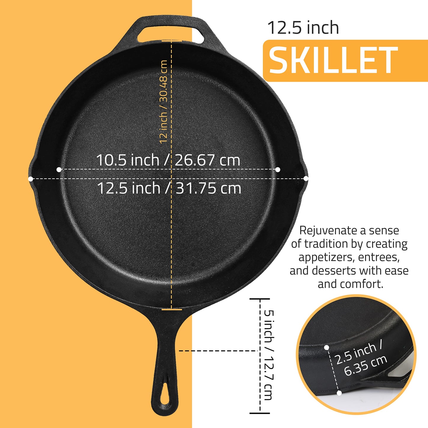 - KICHLY Pre-Seasoned Cast Iron Skillet | Frying Pan | Safe Grill Cookware-
