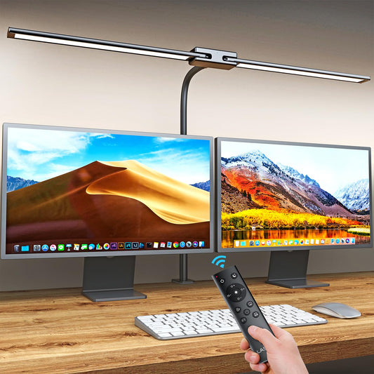 - Lastar LED Desk Lamp With Remote Control | 32.5" Wide Double Head -