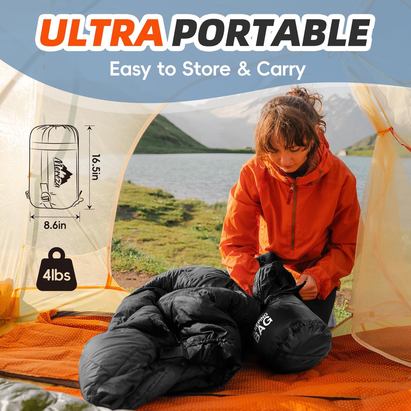 - MEREZA Sleeping Bags | XL |  Large Wide Sleeping Bag for Camping -