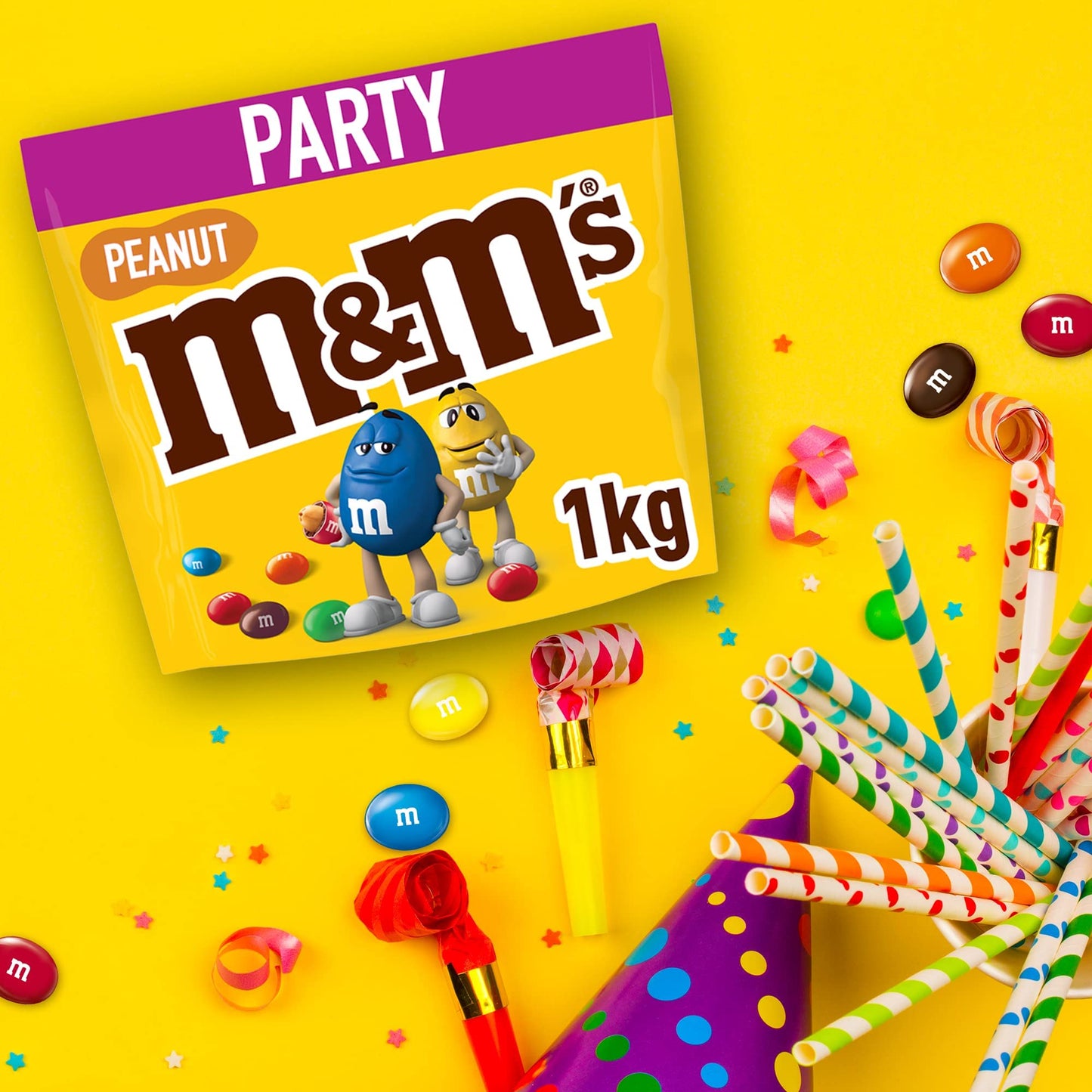 - M&M'S Peanut Milk Chocolate Party Bulk Bag | Chocolate Gift & Movie Night Snacks | 1kg -
