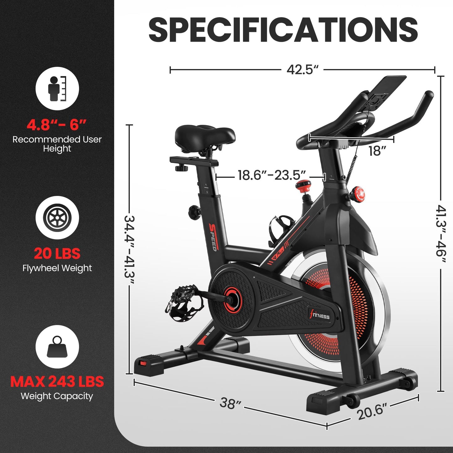 - Yaheetech Exercise Bike For Indoor, Home Gym Use with 6kg Flywheel