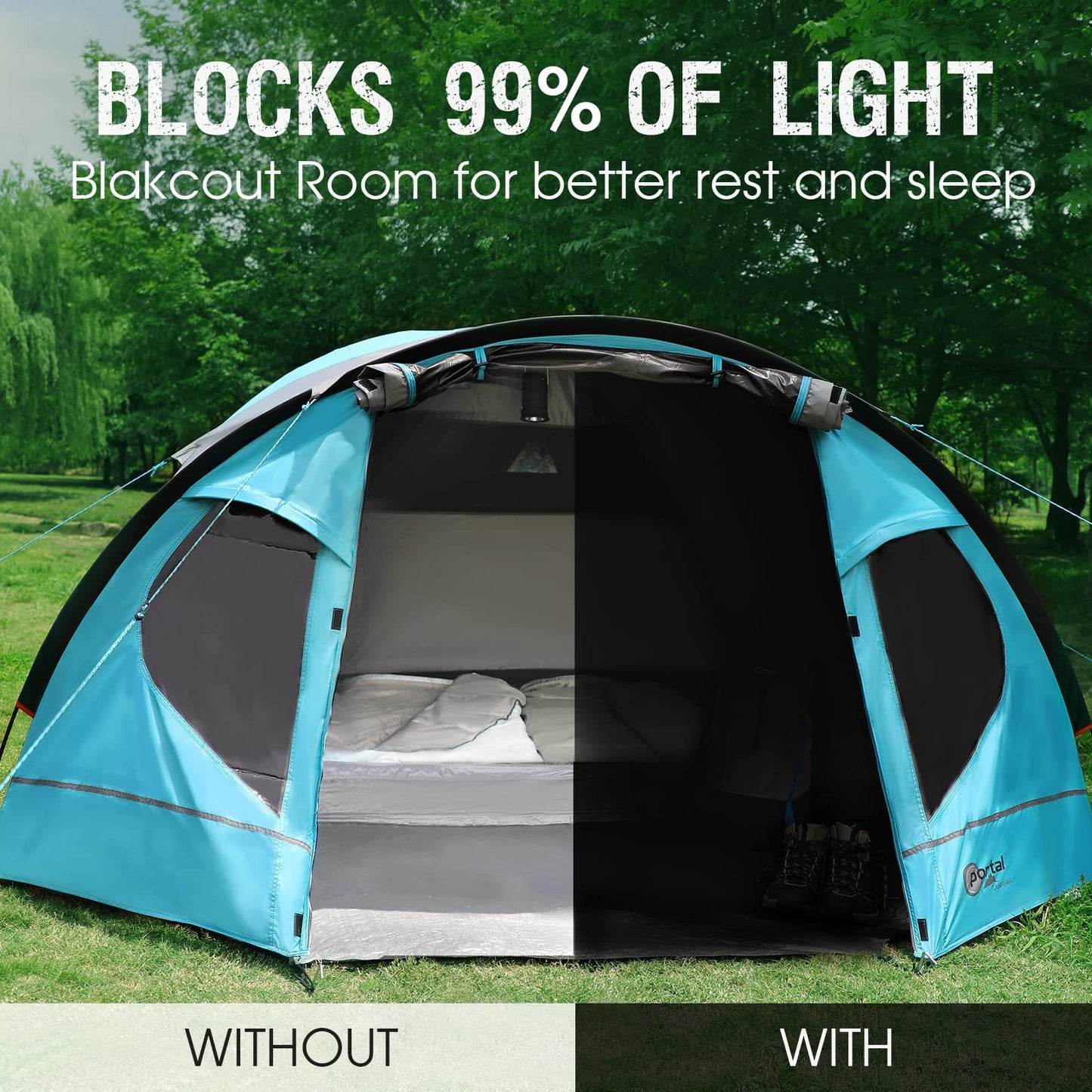 - Portal 3-4 Man Tent with Porch | Camping Tent for 3 to 4 Persons | Sewn-in Groundsheet -