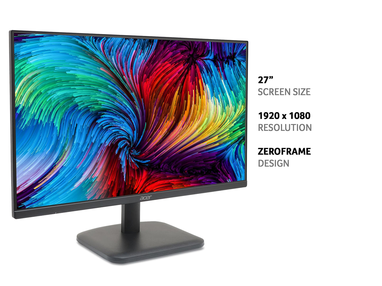 Acer EK271Hbif 27-inch Monitor - VA Panel, 1920 x 1080, 5ms, 100Hz, FreeSync, HDMI, VGA