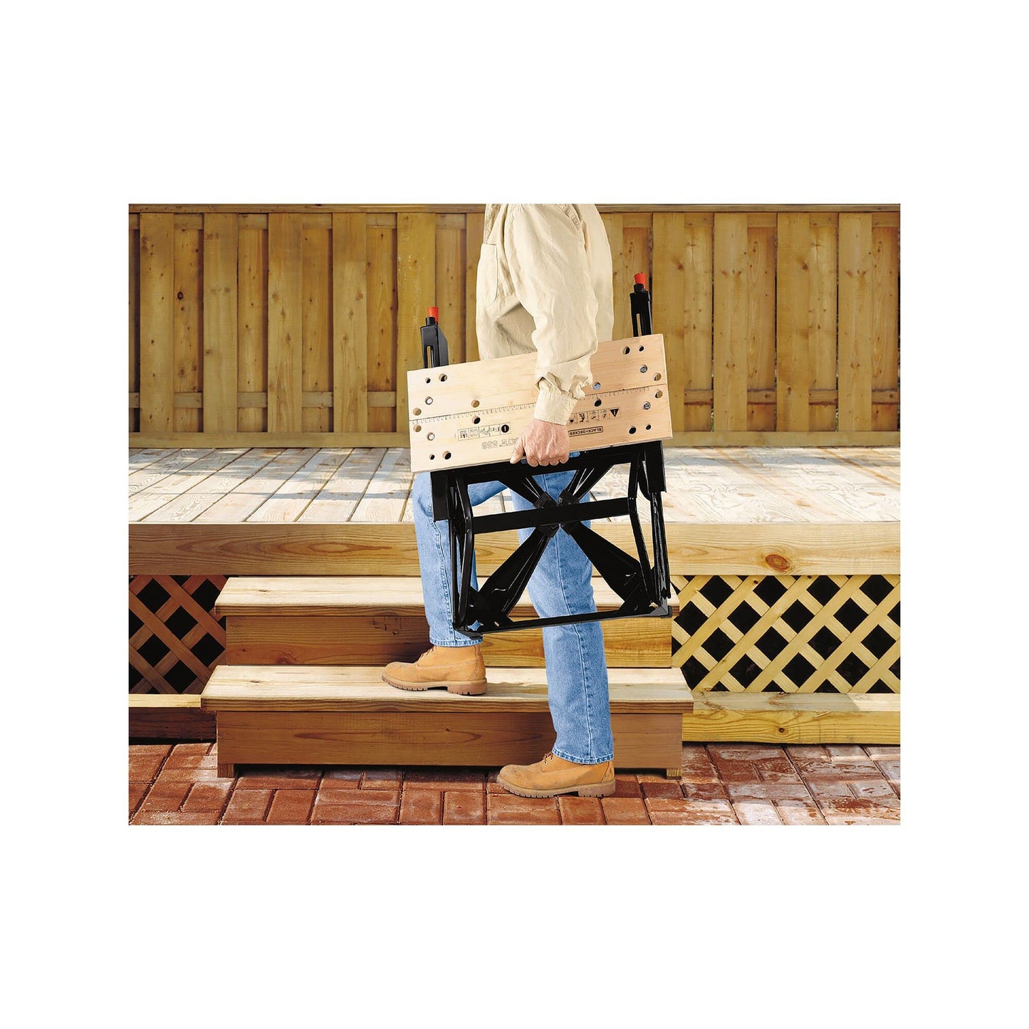 BLACK+DECKER Workmate, Work Bench Tool Stand Saw Horse , Dual Height with Heavy Duty Steel Frame, WM536