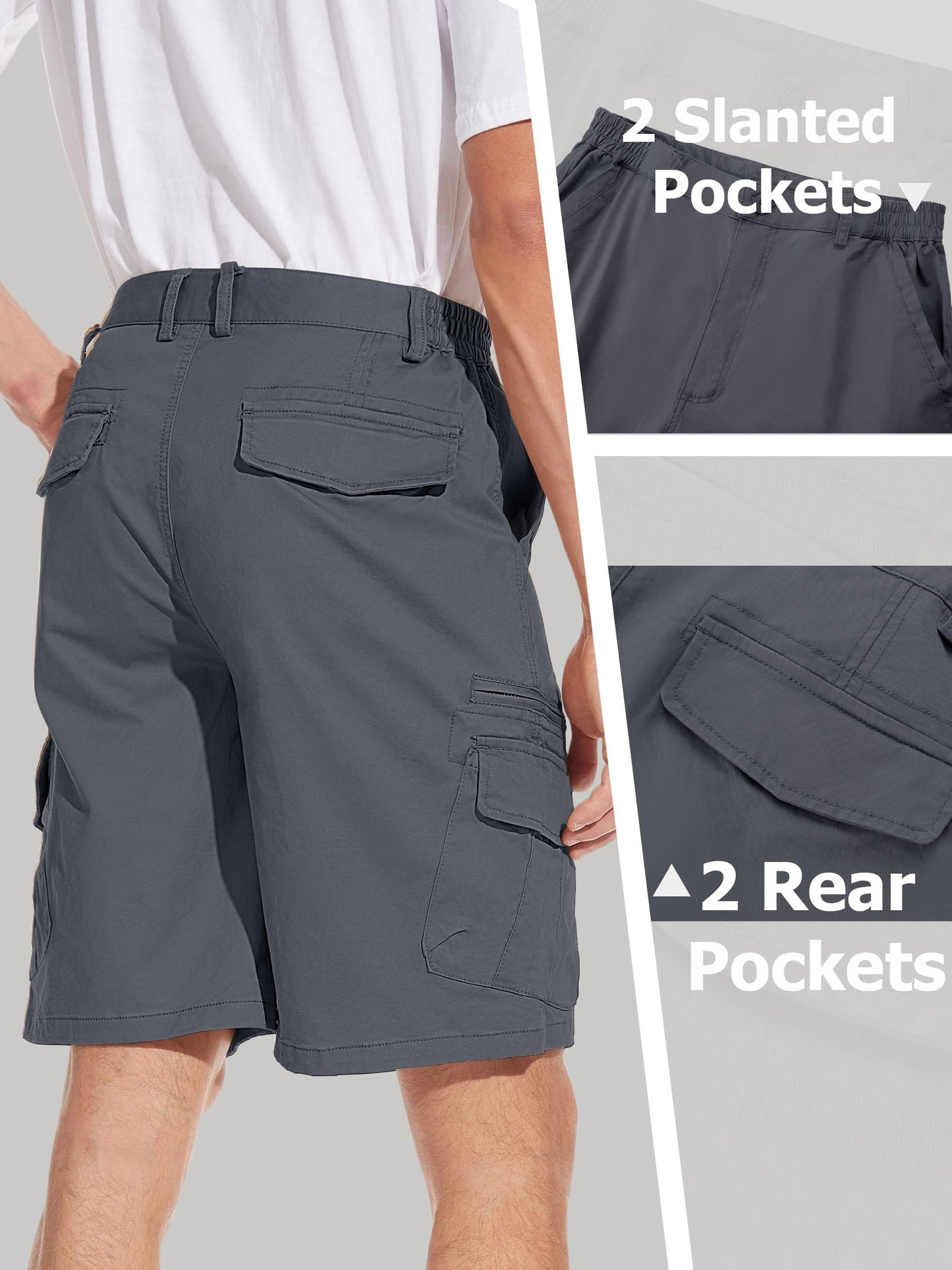 - TACVASEN Shorts | Elasticated Waist | Summer Breathable Cargo Shorts -