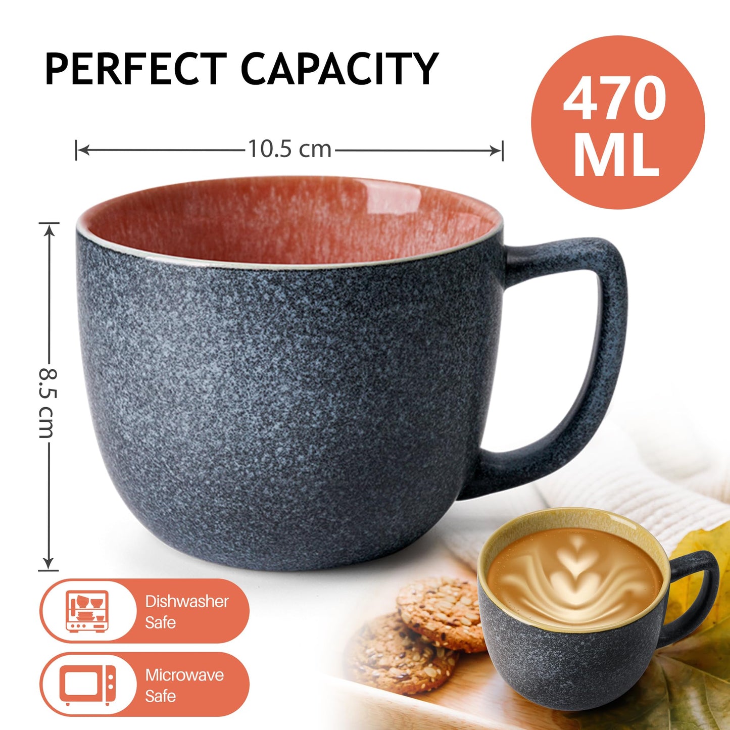 - MIAMIO | 6 x 470 ml coffee cups -