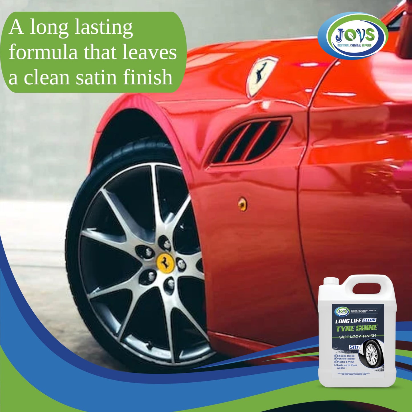 - Jovs Tyre Shine Clear | 5 Litre | Premier Wet Look Tire Dressing Gel for Cars -