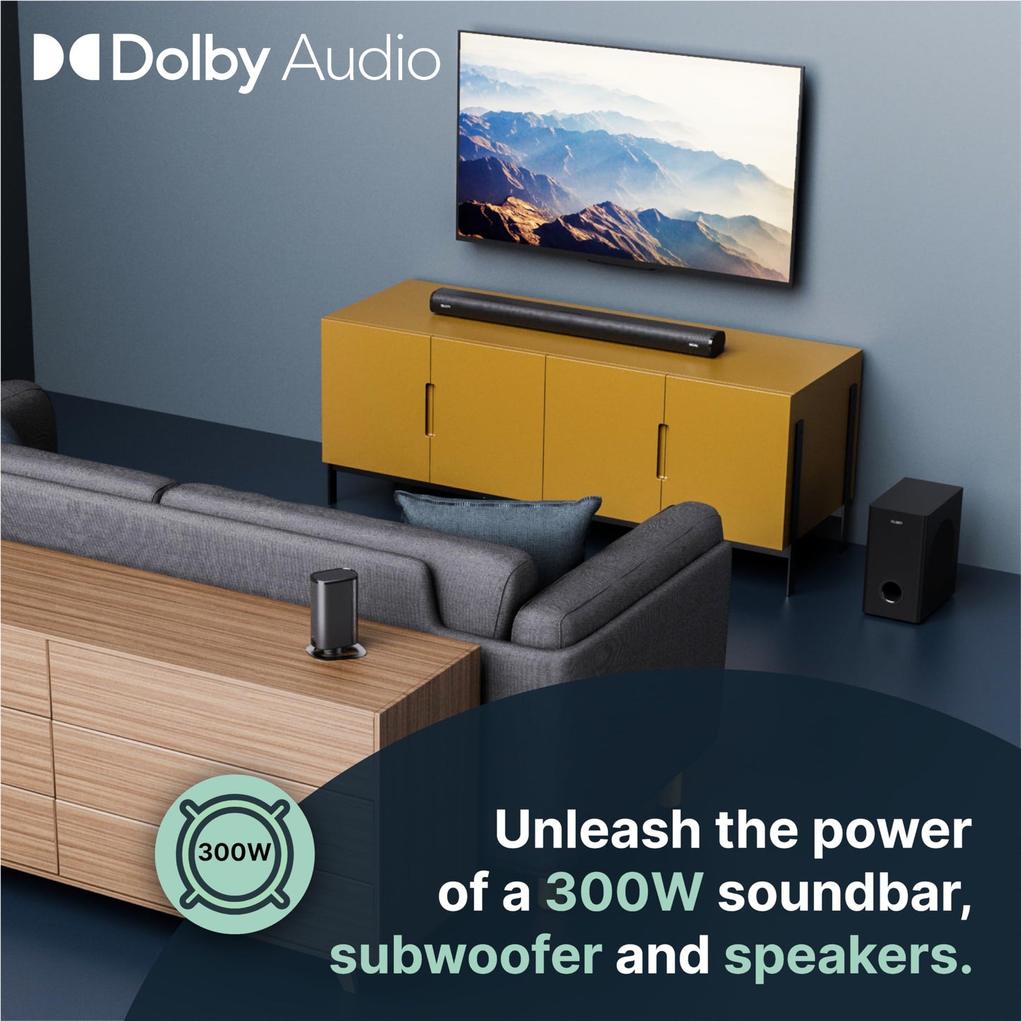 - MAJORITY Everest | Bluetooth 5.1 Surround Sound System | 3D Dolby Audio Soundbar -