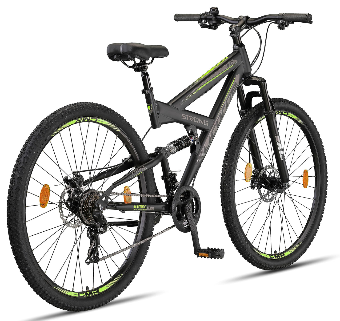 - Licorne Bike Strong D 29 Inch Mountain Bike Fully | Suitable from 150 cm | Front and Rear Disc Brake | Shimano 21 Speed Gears -