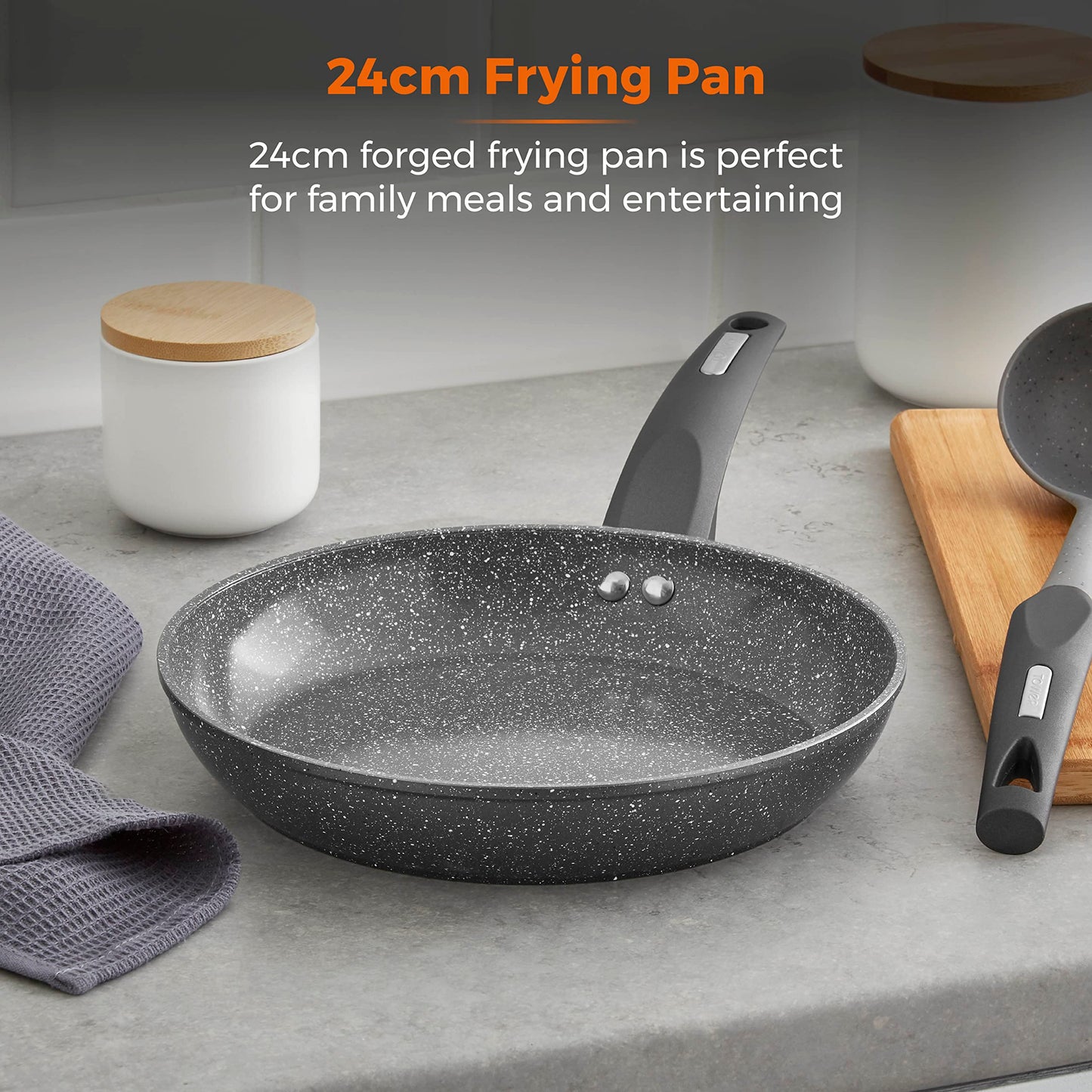 - Tower Cerastone T81232 Forged Frying Pan | Non-Stick Coating | Soft Touch Handles -