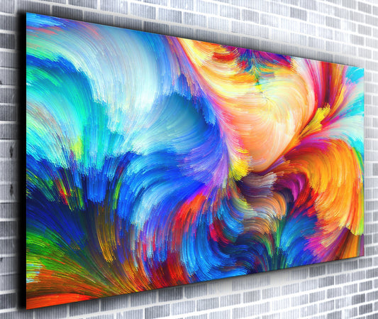 - Paint Splash Panoramic Canvas | Wall Art Print Framed | 55 inch x 24 inch -