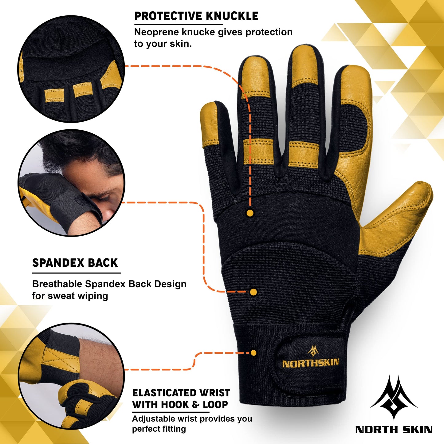 - NORTH SKIN Heavy Duty Work Gloves -