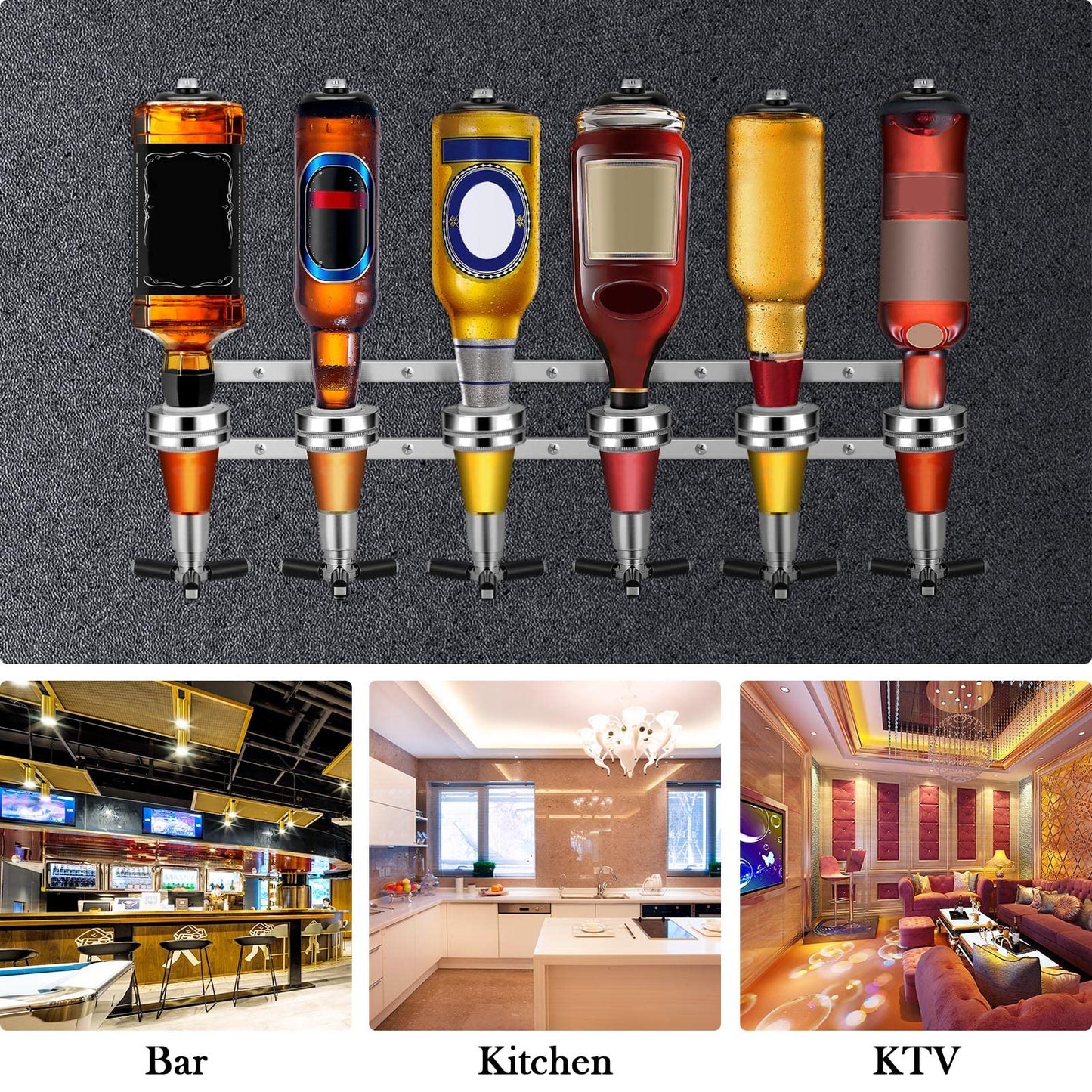 - Trintion 6 Bottle Optics For Home Bar | Wall Mounted | 6 x 30ml |  For Home Pub -