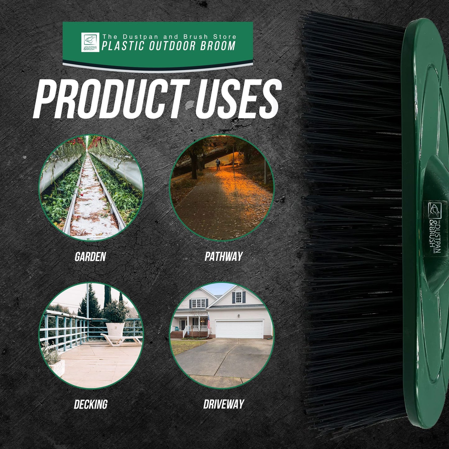 - Yard Broom Outdoor Heavy Duty, 10” Synthetic Hard Bristle Brush Head and 4-Sections Stainless Steel Handle, Stiff Sweeping Broom for Cleaning Gardens, Yards, and Driveways