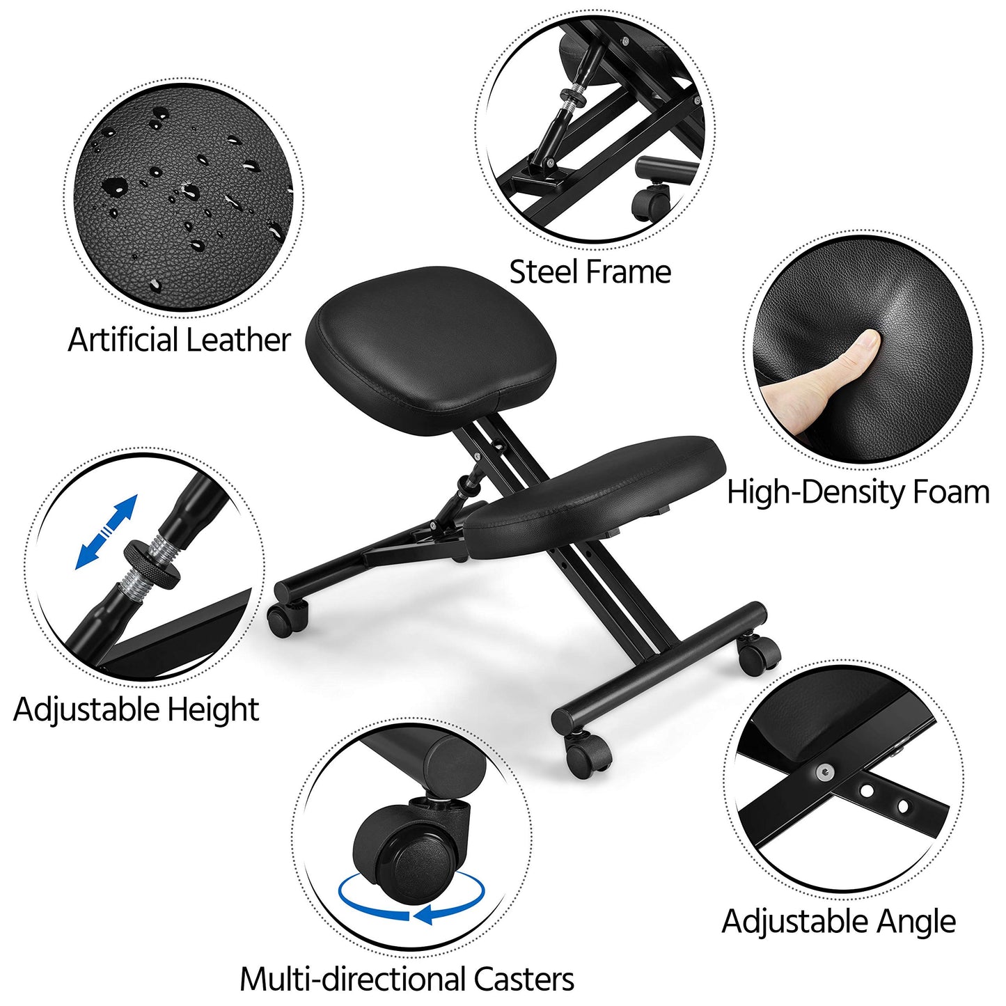 - Yaheetech Kneeling Chair Ergonomic Office Stool Knee Support Chair.