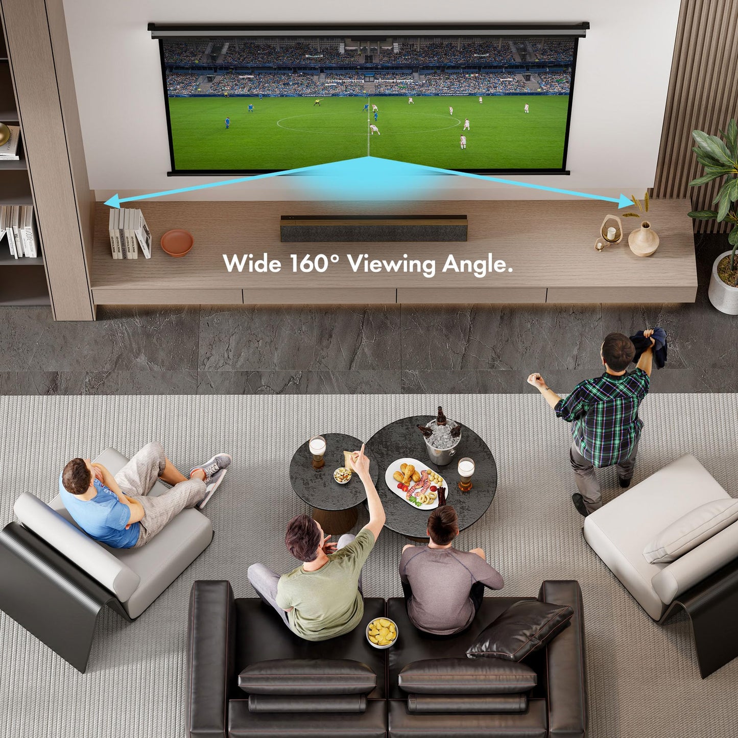 - VonHaus Pull Down Projector Screen, 90" Wall Mounted 4K HD Projection Screen