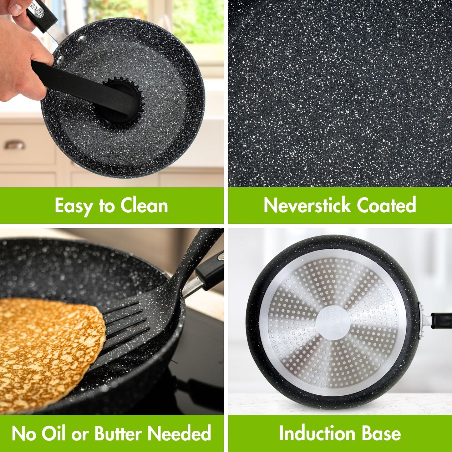 - Scoville NEVERSTICK 16cm Saucepan with Lid | Small Non-Stick Saucepan | 1.1L Capacity | Easy to Grip Handle | Dishwasher Safe | Black -