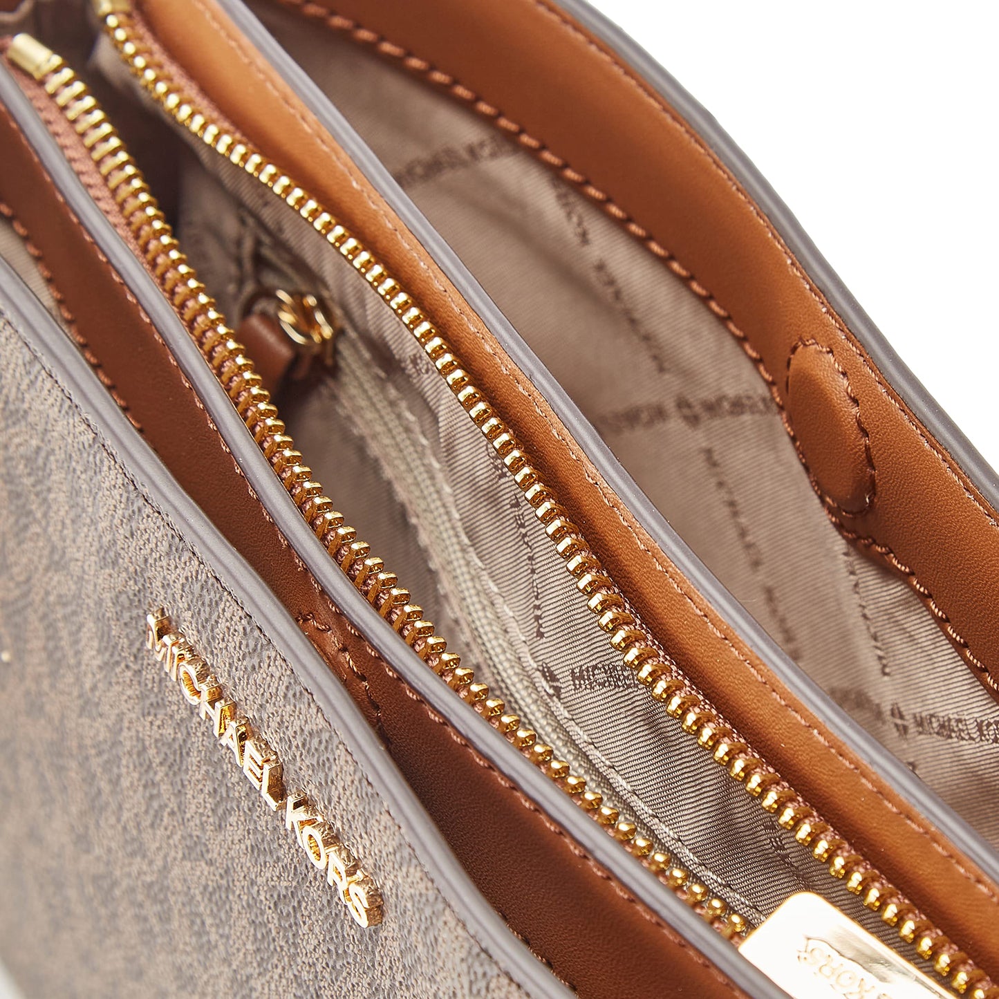 - Michael Kors Trisha Medium Logo Crossbody Bag  |Triple BROWN -