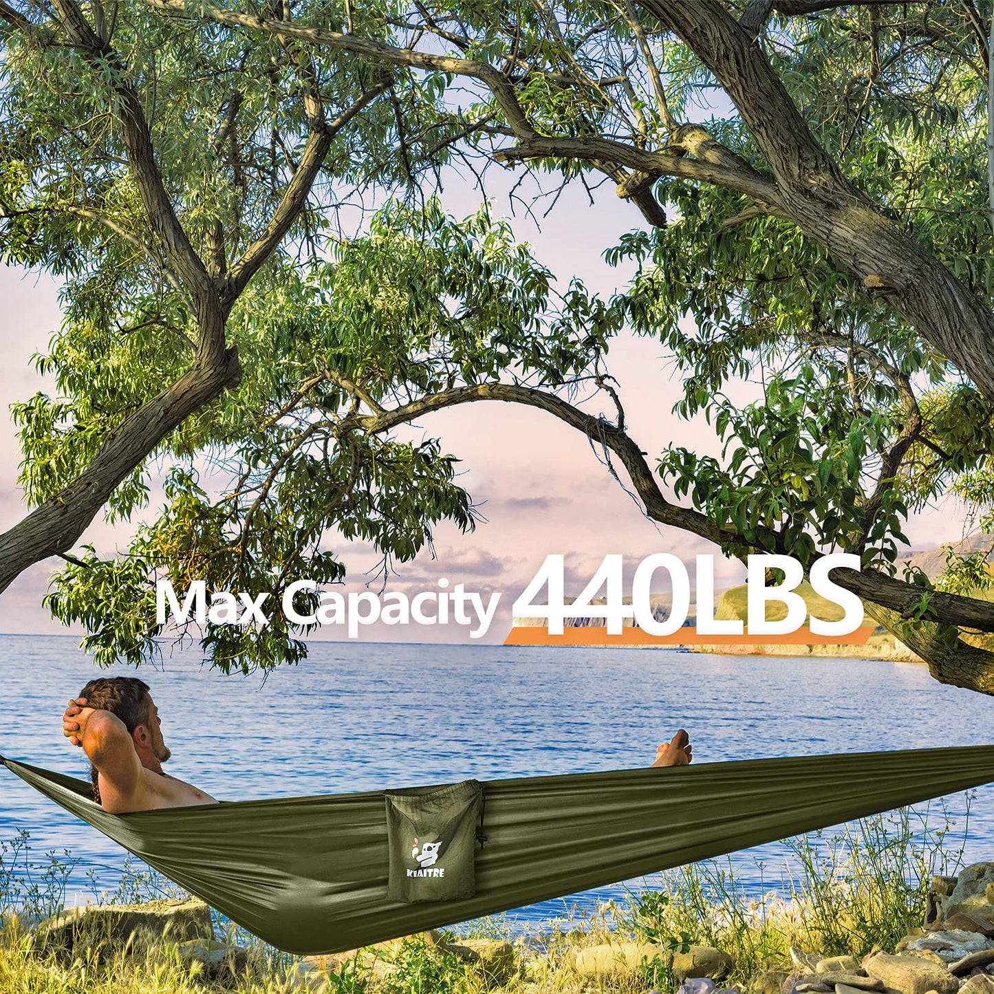 - Kiaitre Camping Hammock | Mosquito Net | 210T Quick-drying Parachute Nylon Lightweight Portable Travel Hammock -
