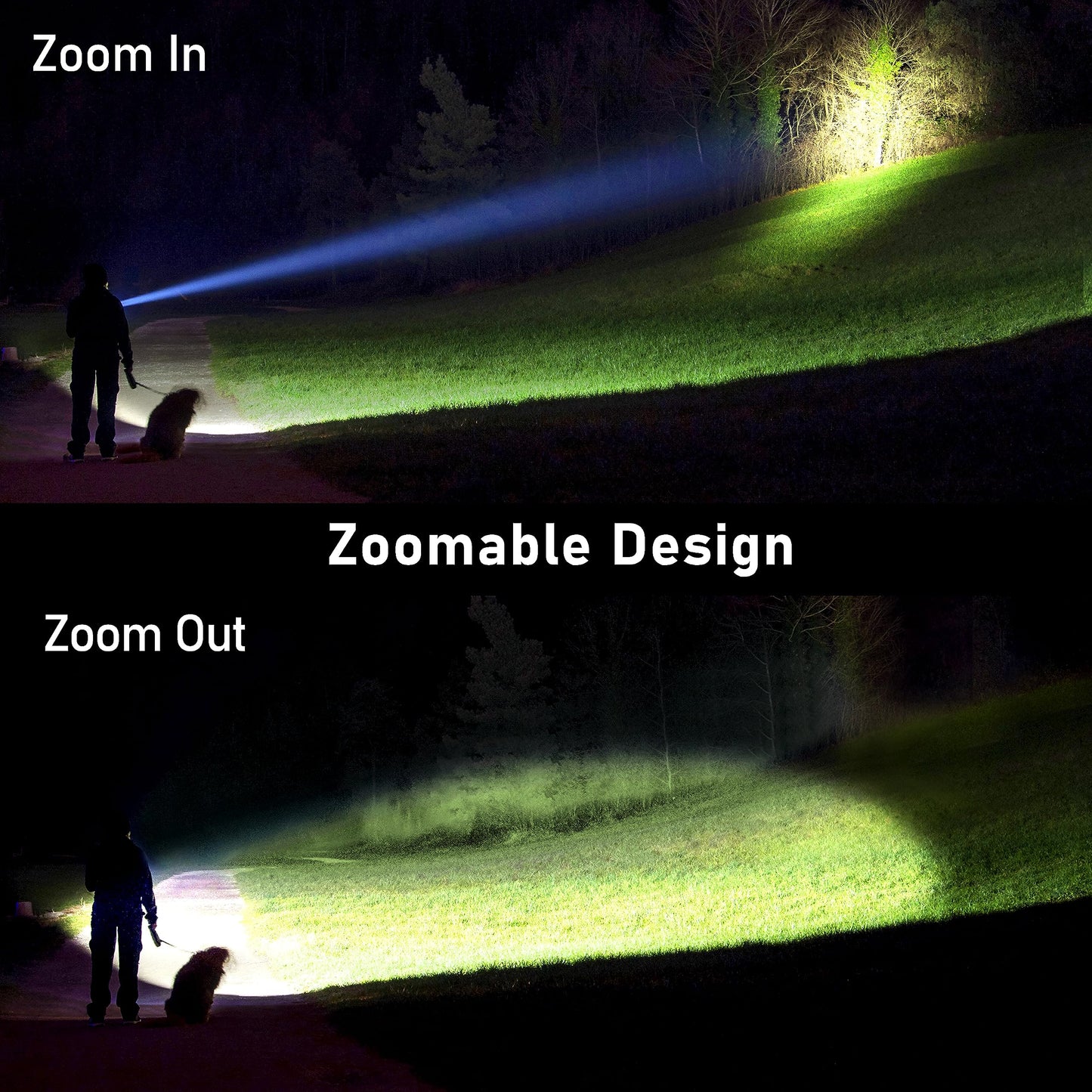 Blukar LED Torch Battery Powered, 2000L Super Bright Adjustable Focus Flashlight, 5 Lighting Modes, IPX6 Waterproof Pocket Size Torch for Power Cuts, Emergency (3 AAA Batteries Included)