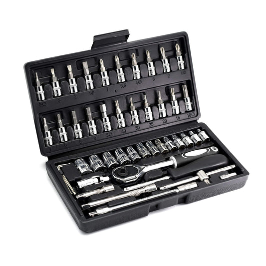 - LUOWAN 46 Piece 1/4 Inch Drive Socket Set -