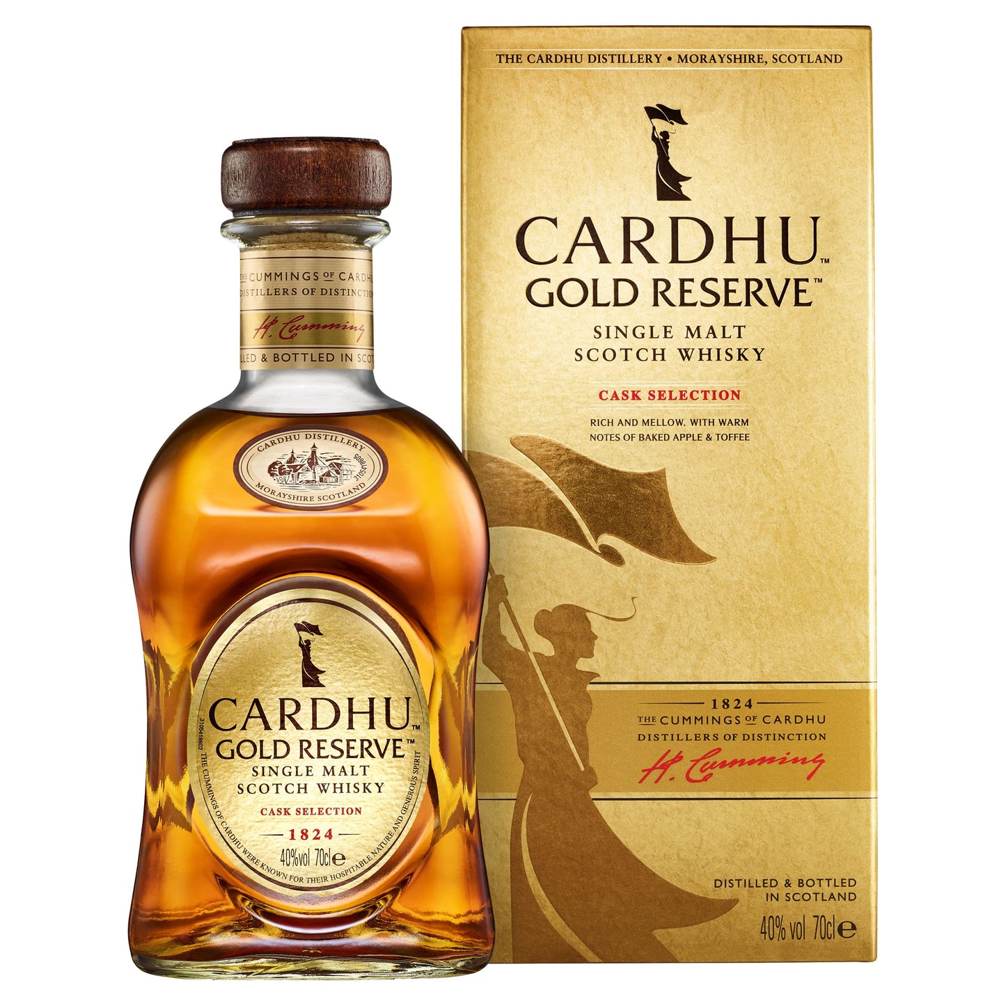Cardhu Gold Reserve Single Malt Scotch Whisky | 40% vol | 70cl | Scottish Whisky | Notes of Baked Apple & Toffee | From One of the Oldest Speyside Whisky Distilleries