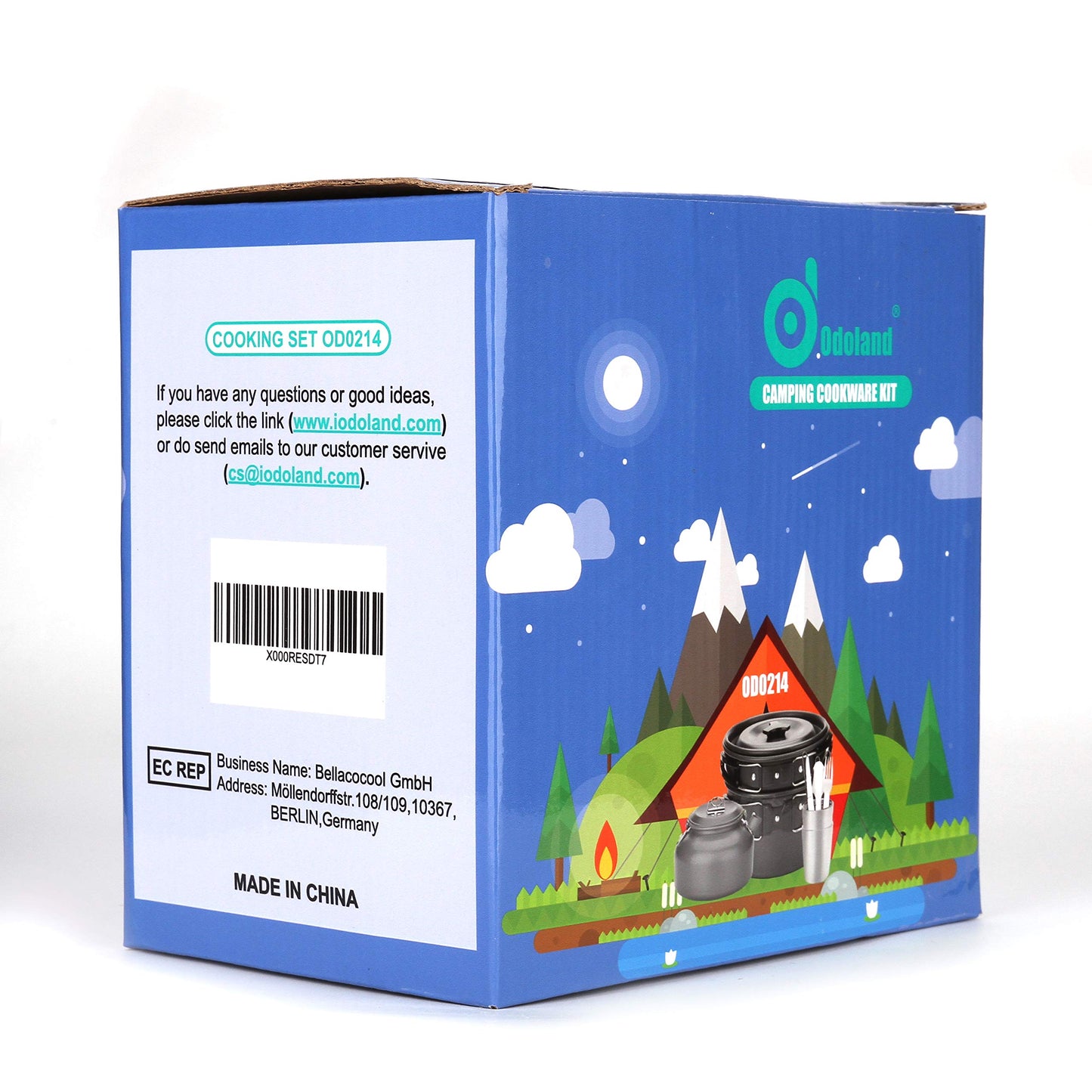 - Odoland Camping Cookware Mess Kit | 2 People | Lightweight Outdoor Pot Pan Kettle with 2 Cups -