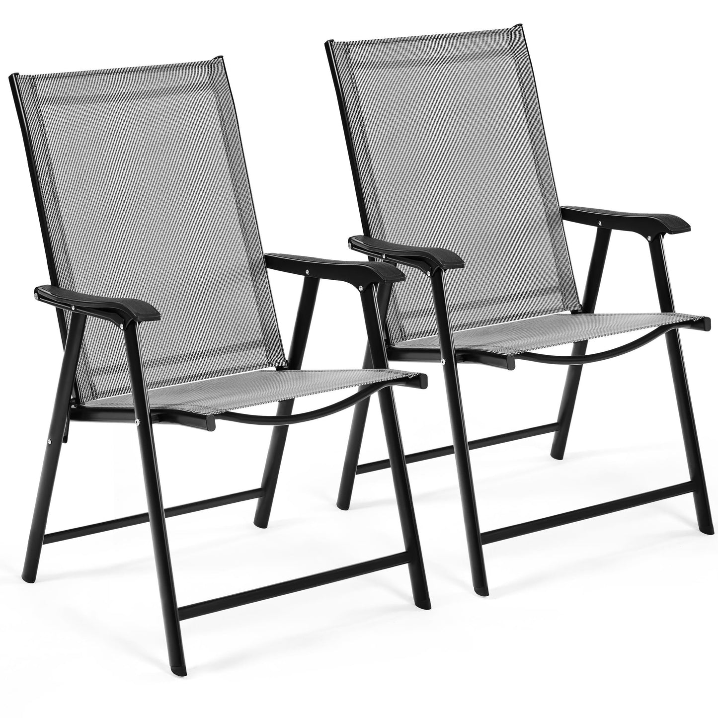 - Yaheetech Folding Chairs Outdoor Chairs Foldable Dining Chairs with Armrests 2PCS.