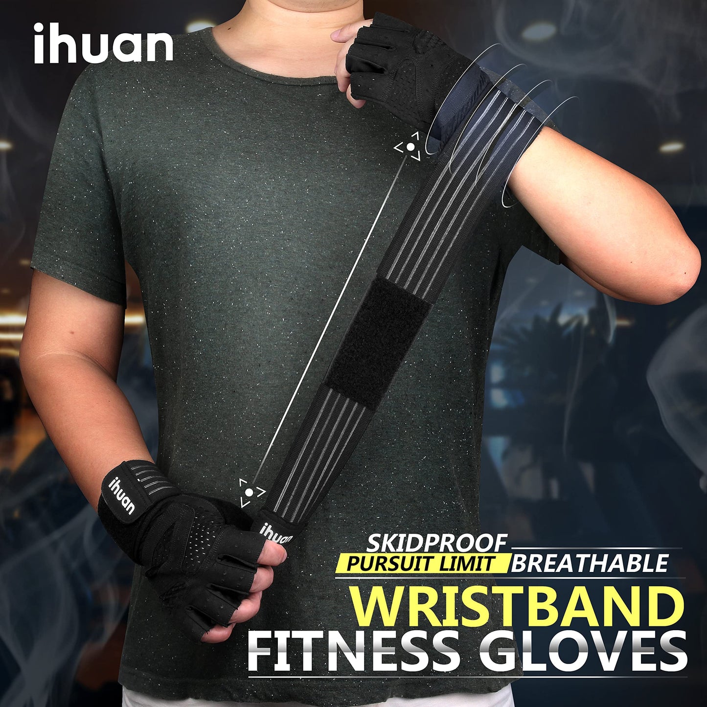 - ihuan Ventilated Weight Lifting | Gym Workout Gloves With Wrist Wrap Support -