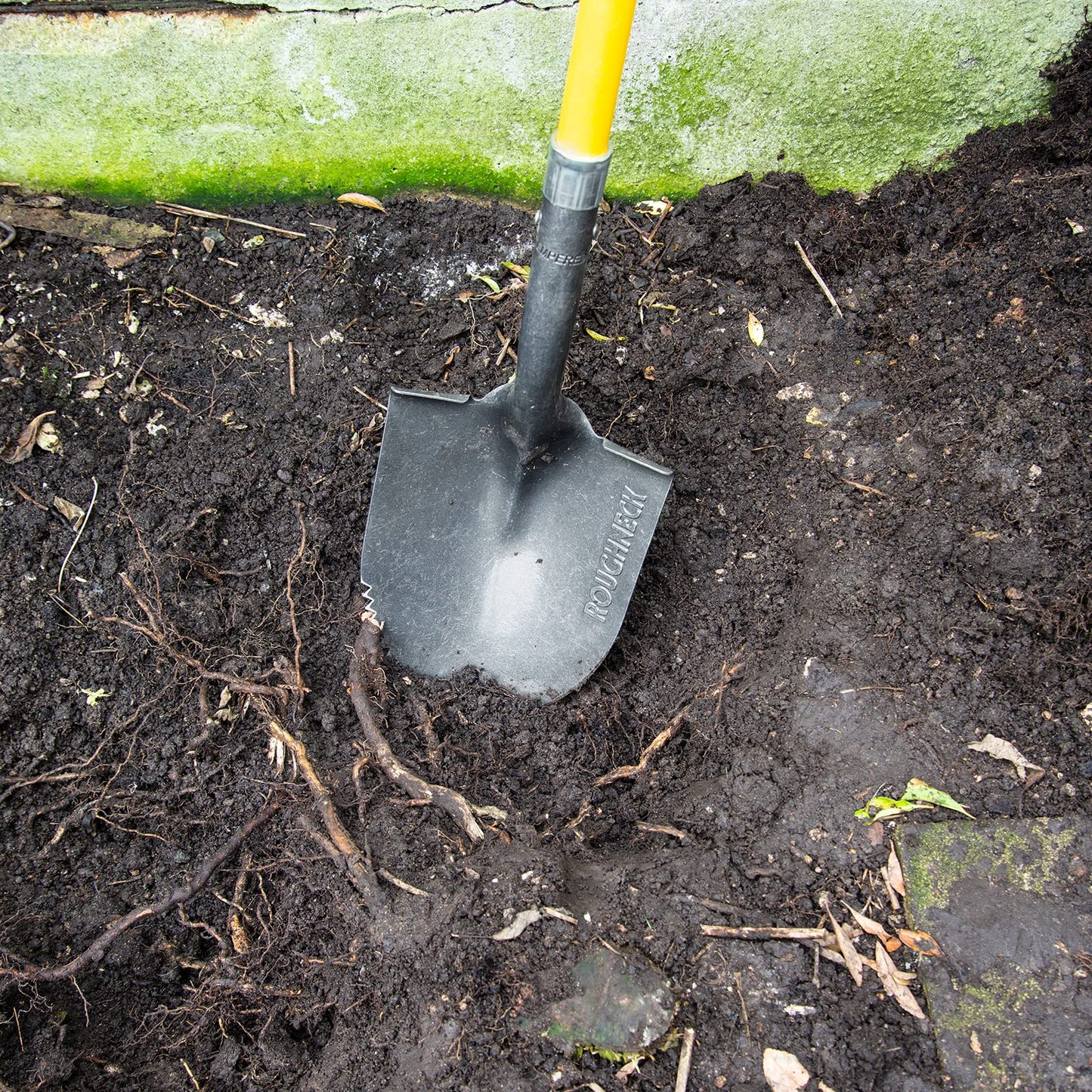 - Roughneck ROU68044 | Long Handled Serrated Edge Shovel | Yellow & Black