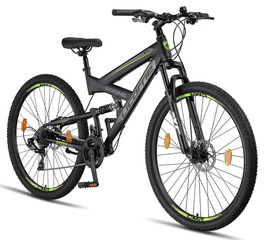 - Licorne Bike Strong D 29 Inch Mountain Bike Fully | Suitable from 150 cm | Front and Rear Disc Brake | Shimano 21 Speed Gears -