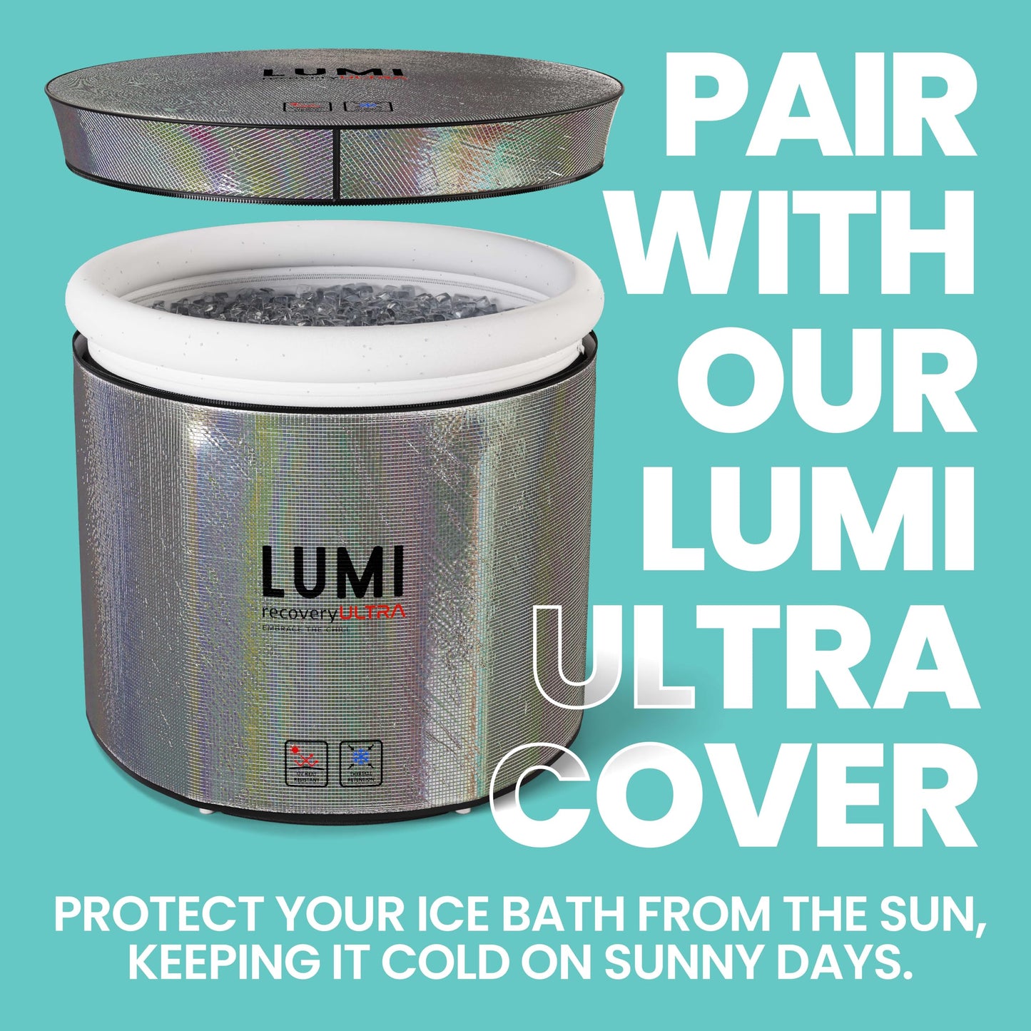 - Lumi Therapy Ice Bath Pod | 320 Litre Cold Water Plunge | 3X Thermal Insulated Layers | UFO Insulated Lid | Includes All Weather Cover -