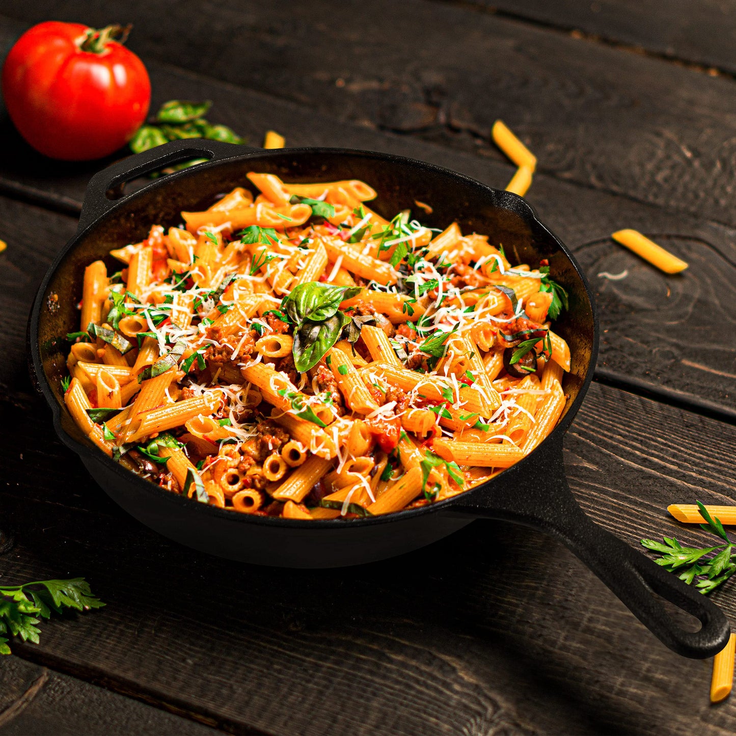 - KICHLY Pre-Seasoned Cast Iron Skillet | Frying Pan | Safe Grill Cookware-