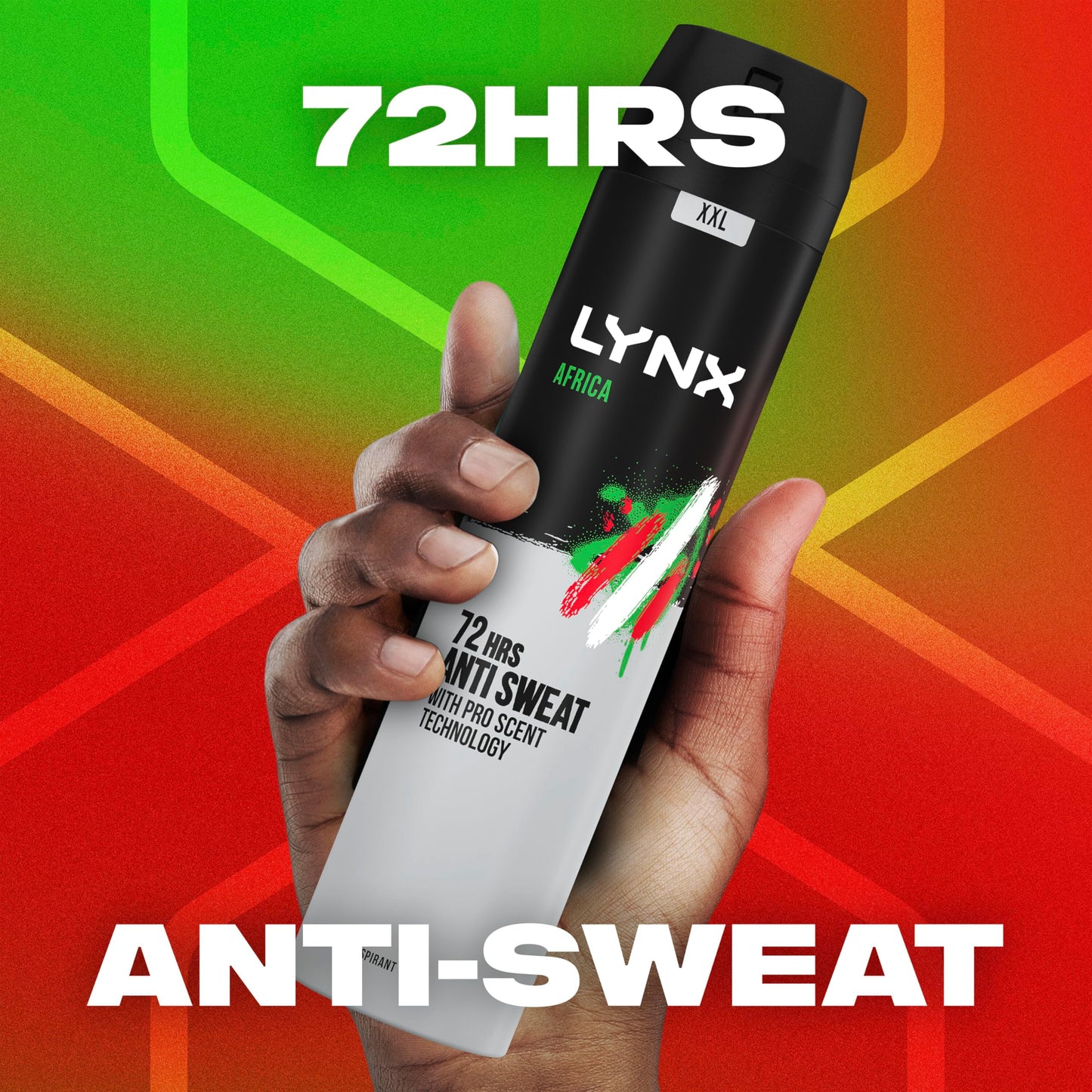- Lynx XXL Africa Antiperspirant Deodorant Spray | 72-hour protection -
