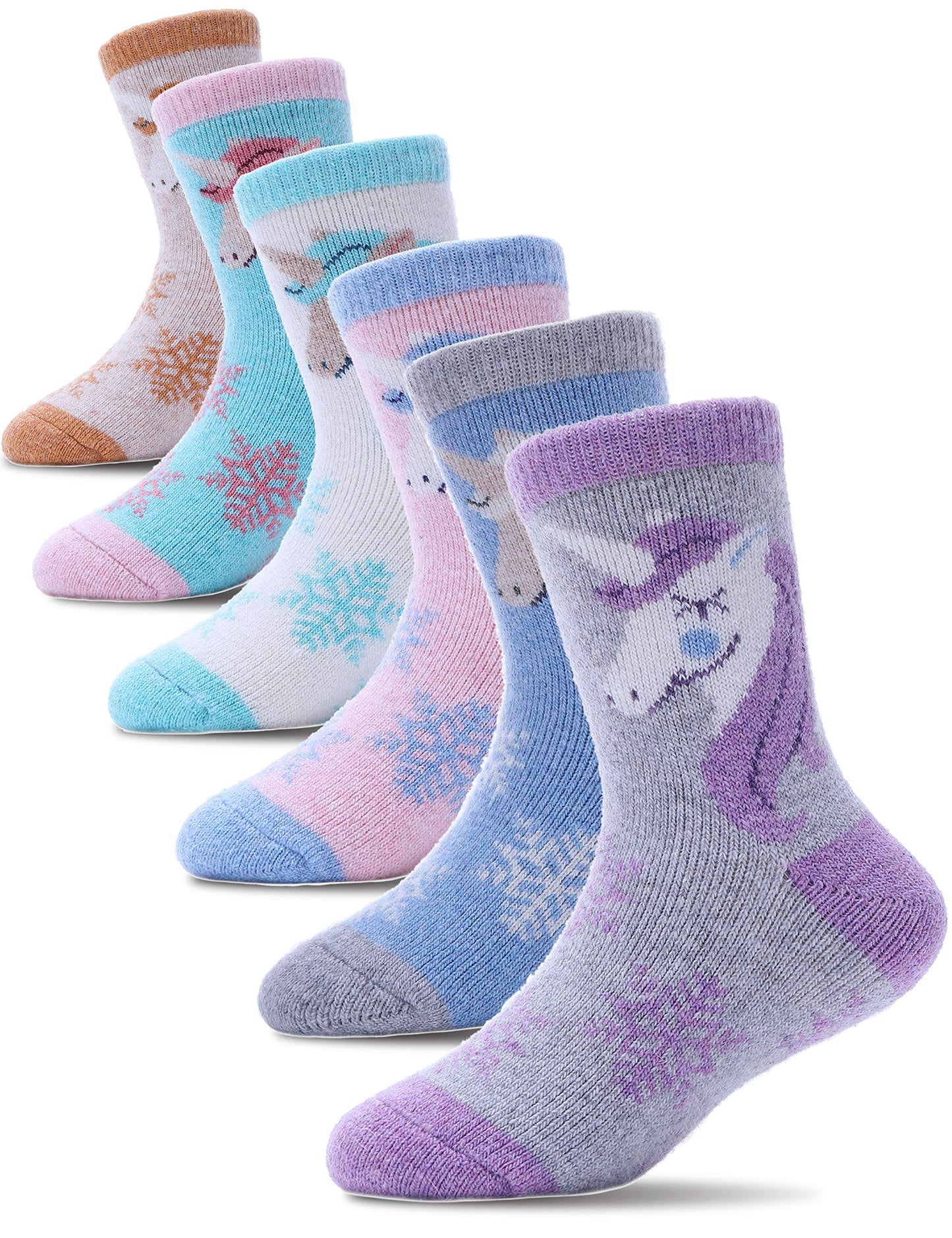 - Merino Wool Socks for Kids | Thick Thermal Socks 6 Pack -
