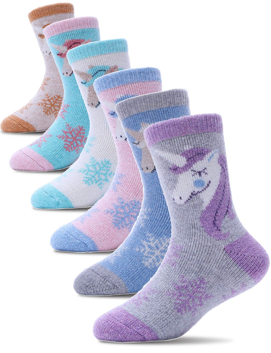 - Merino Wool Socks for Kids | Thick Thermal Socks 6 Pack -