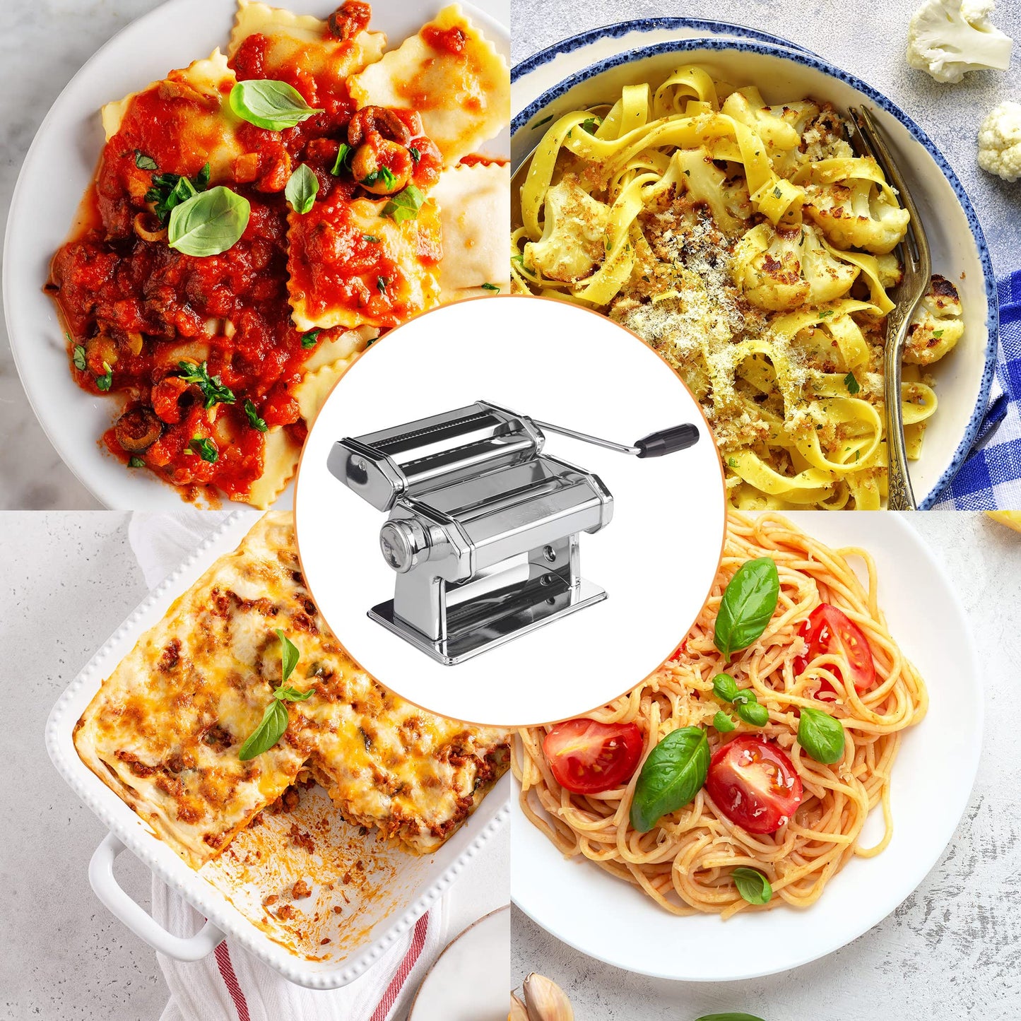 - VonShef Manual Pasta Machine, Professional Stainless Steel Pasta Maker