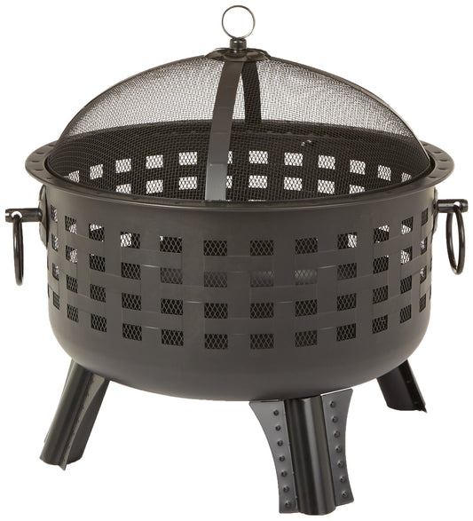 Amazon Basics Steel Round Lattice Fire Pit, 60 cm (23.5 Inches)