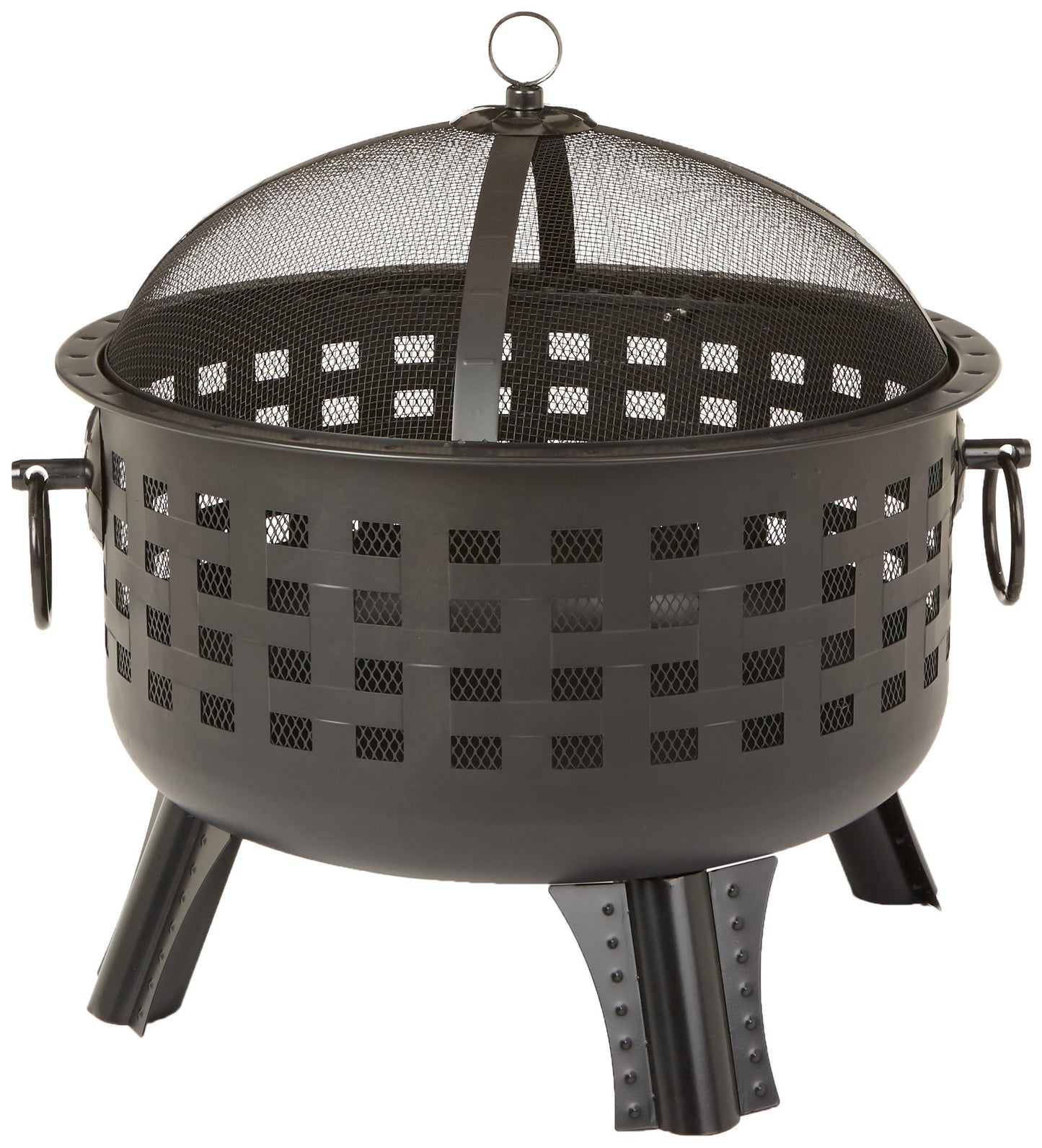 Amazon Basics Steel Round Lattice Fire Pit, 60 cm (23.5 Inches)