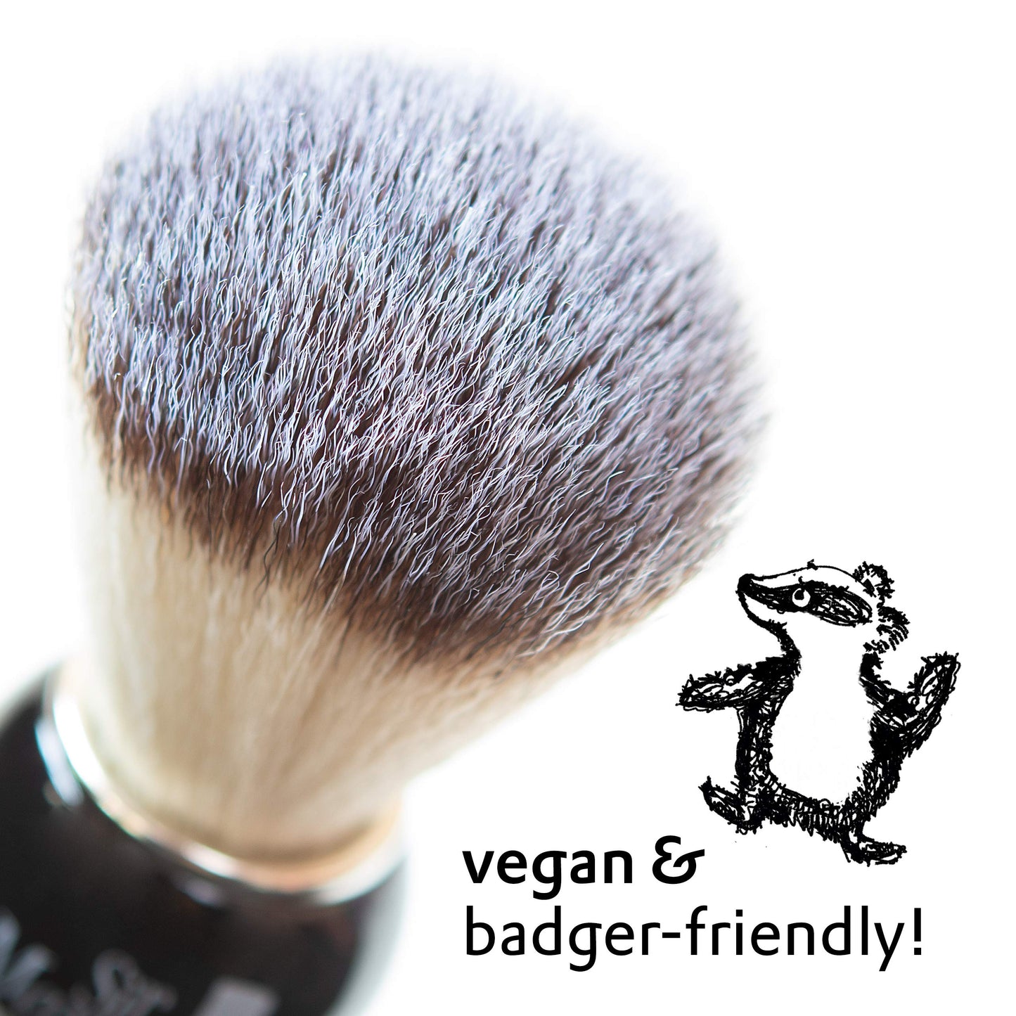 - Premium Vegan Shaving Brush with Badger Hair Imitation | Face Brush for Shaving Soap -