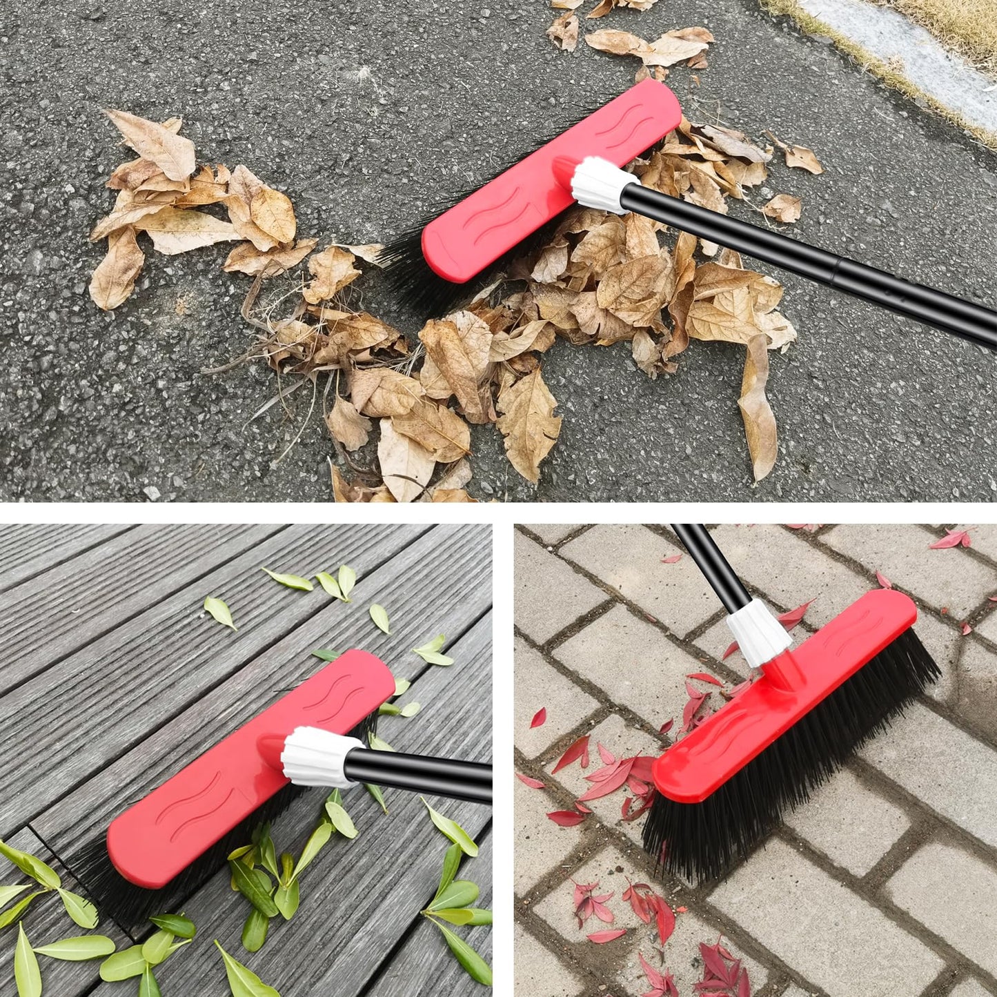 - Mitclear Yard Broom Heavy Duty with Long Handle | (57IN) Garden Brush with Stiff Bristles -