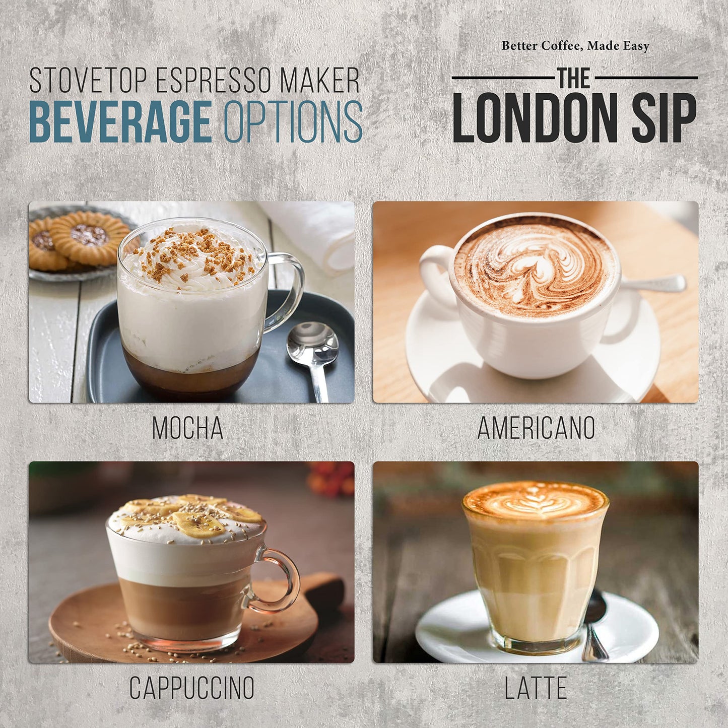 - The London Sip Moka Pot | Stovetop Coffee Maker -