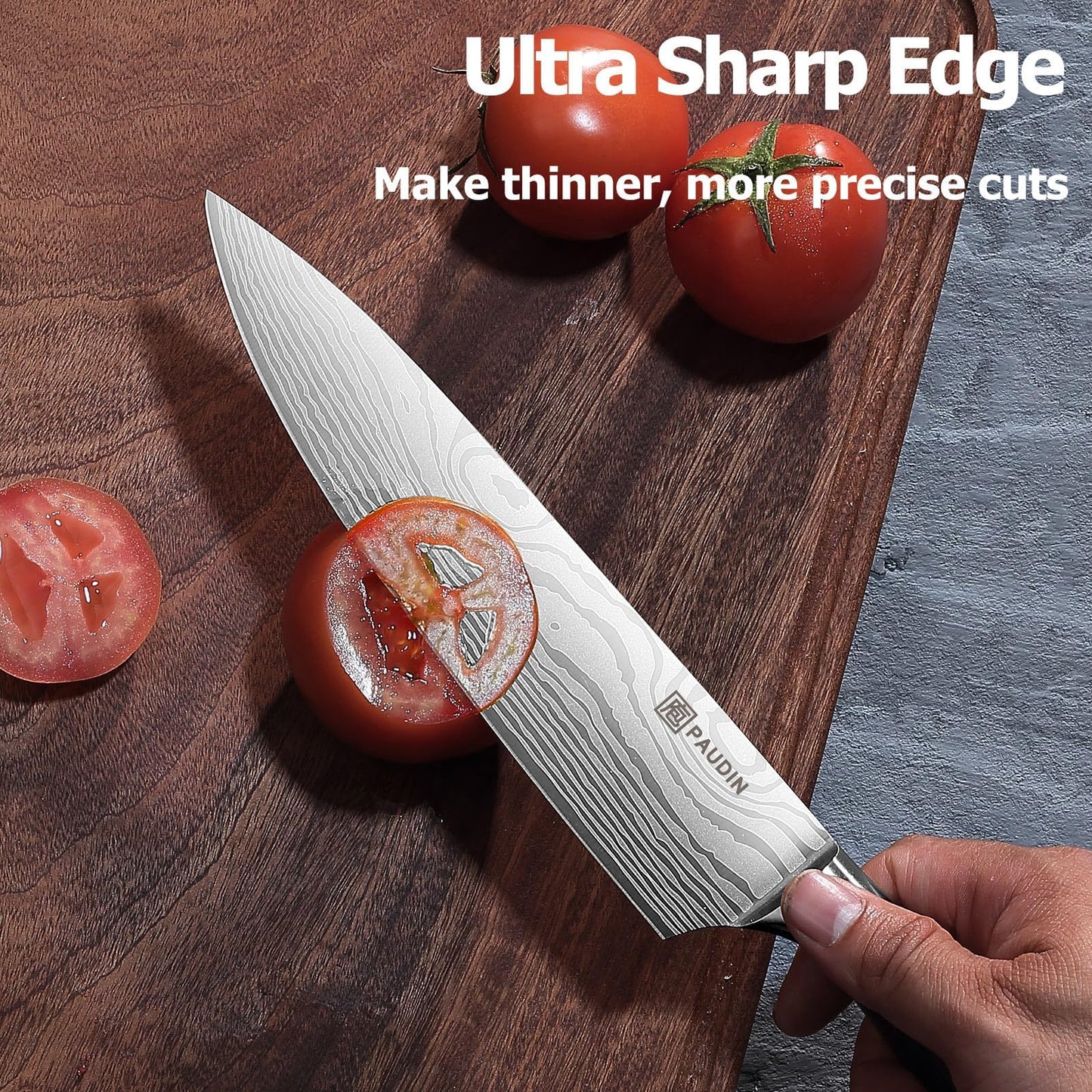 - PAUDIN Kitchen Knife Set | High Carbon Stainless Steel Kitchen Knives | 5 Piece Chef Knives Set -