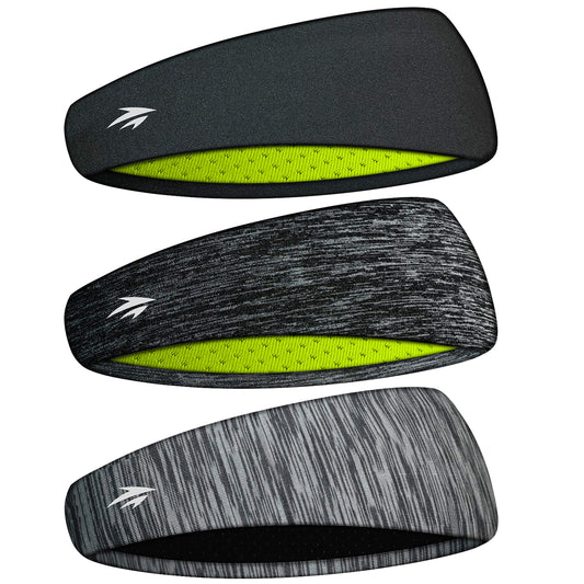 - Zollen Mens Headbands 3 Packs Guys Sweatband and Sports Headband for Men for Running, Cross Training, Racquetball, Working Out