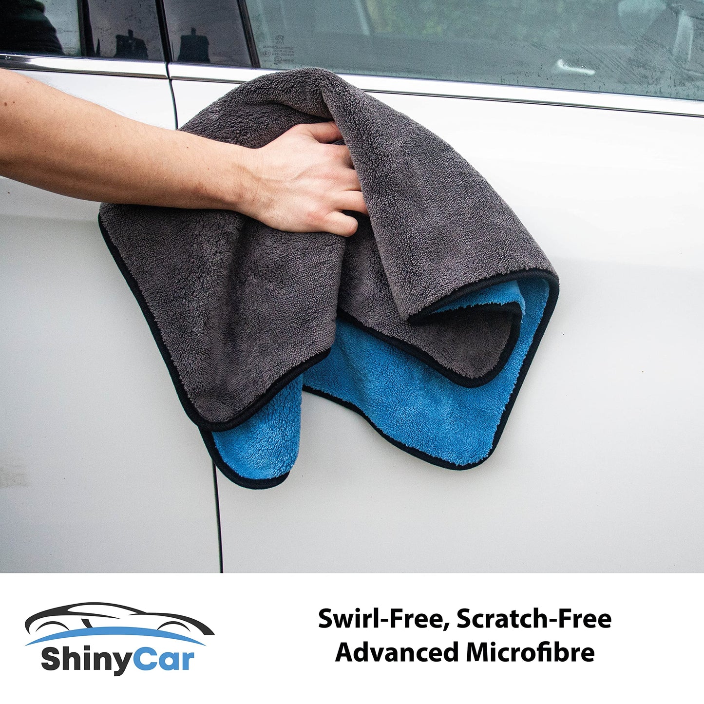 - ShinyCar® UK | Professional XL 1000GSM Microfibre Car Drying Towel | 75x55cm | Ultra Deep Soft Plush Pile -