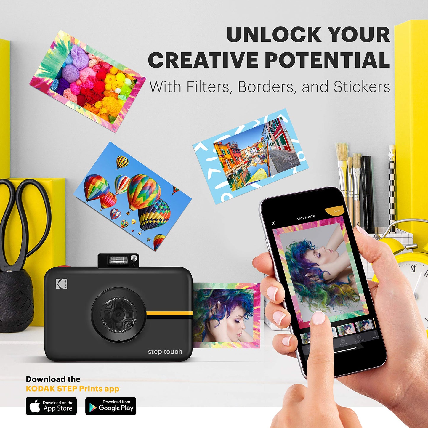 - KODAK Step Touch Instant Camera | 3.5 Inch LCD Touchscreen Display -
