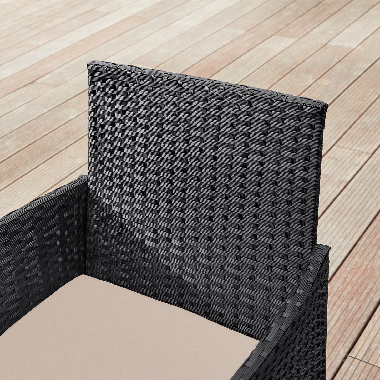 - SONGMICS Garden Furniture Set | Polyrattan Outdoor Patio Furniture | Taupe GGF002B01 -